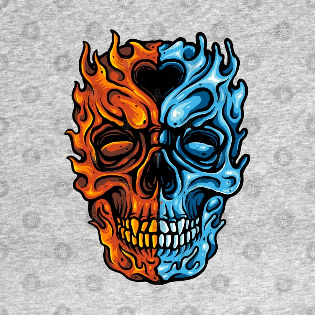 Water Fire Skull by Stayhoom